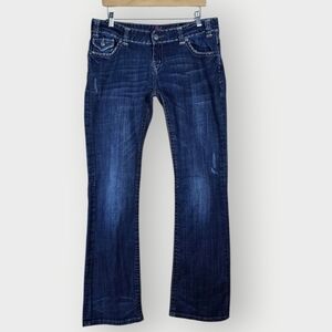 Rock & Roll Cowgirl Western Bootcut Jeans Distressed Denim Sz.32